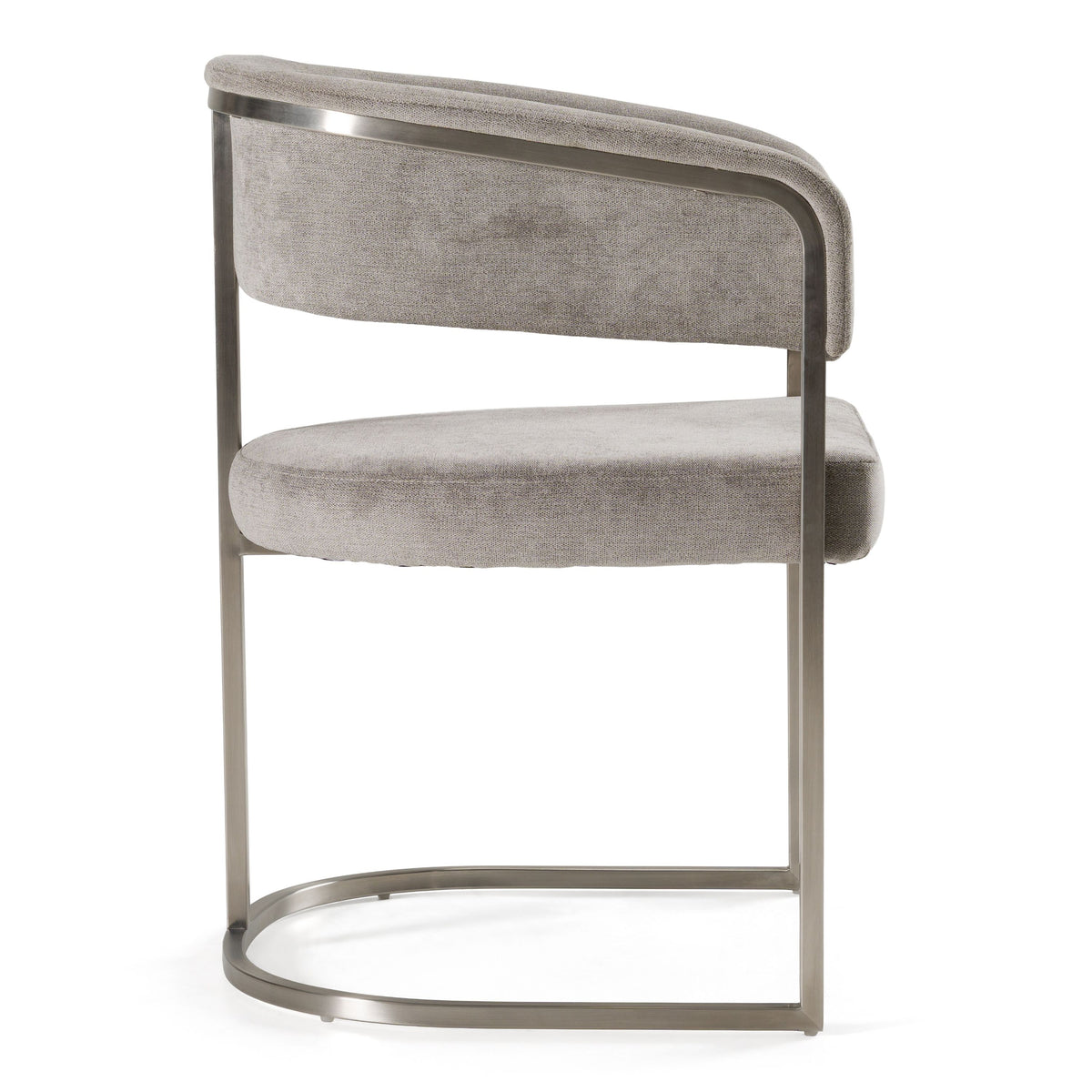 Villa Modern Grey Fabric & Silver Dining Chair