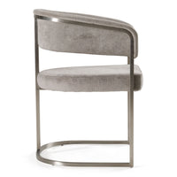 Villa Modern Grey Fabric & Silver Dining Chair