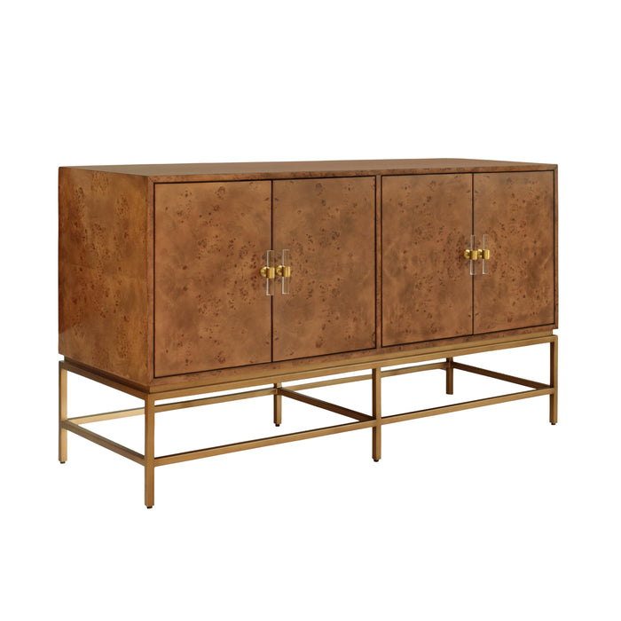 Elisa 60" Dark Burlwood & Brass Sideboard