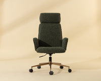 Kalev Plush Fabric & Gold Desk Chair
