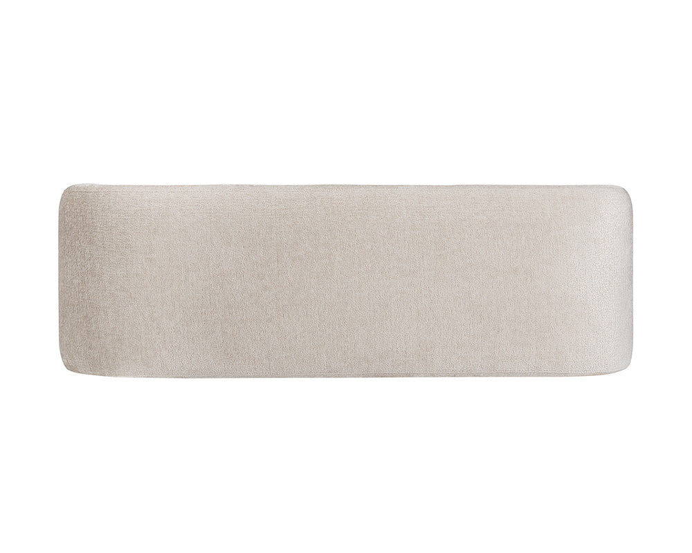 Nahara Taupe Plush Upholstered Arch Bench