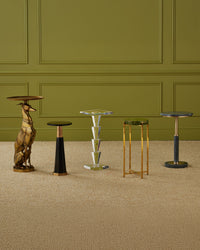 Marisol Black Marble & Brass Accent Table