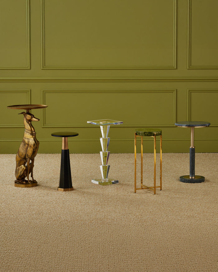 Marisol Black Marble & Brass Accent Table