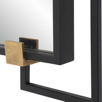 Modern Industrial 42" Black & Gold Mirror