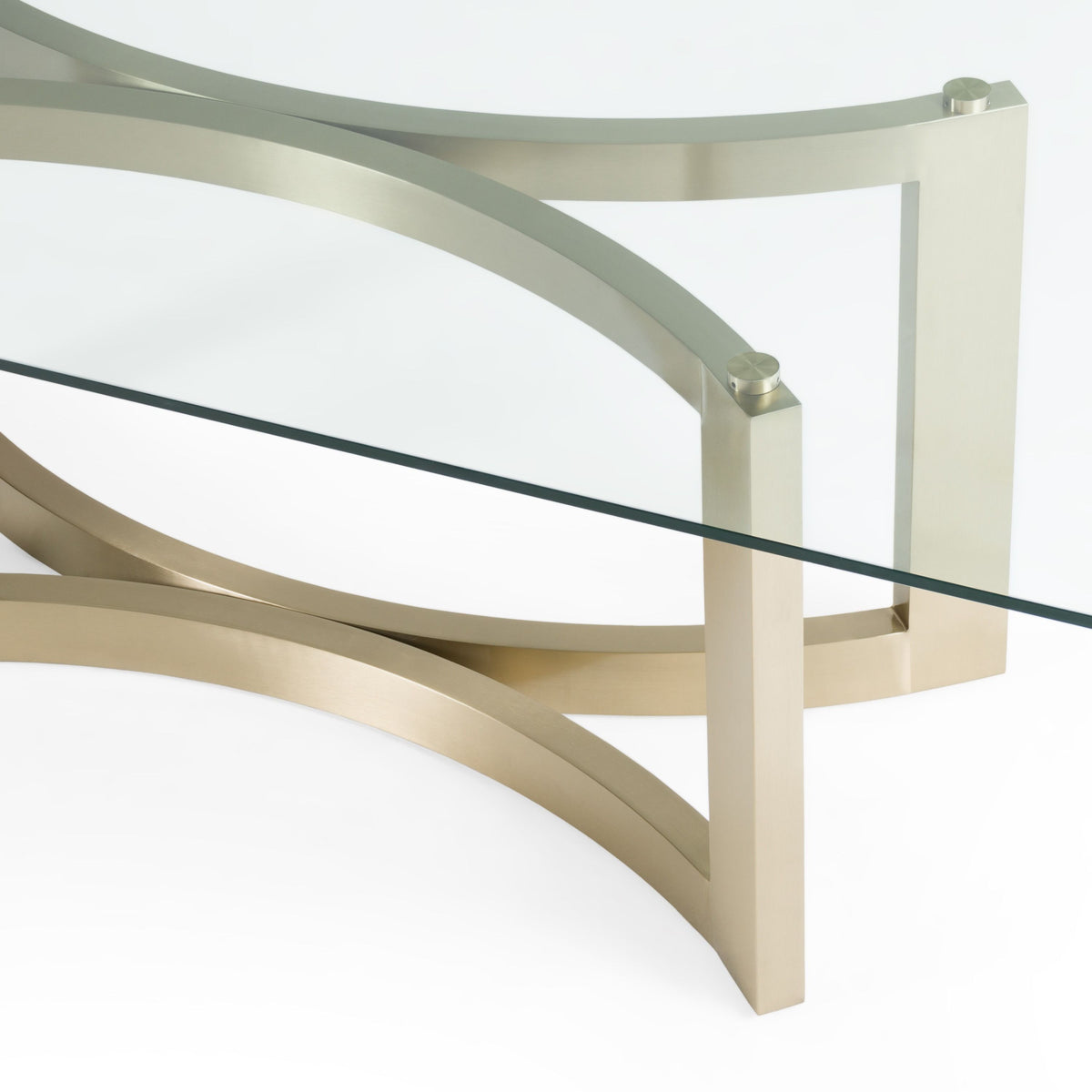 Allison Modern Glass & Gold Dining Table