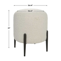 Riely White Faux Shearling Ottoman
