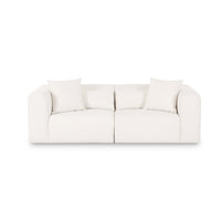 Tereasa 86" Cream Performance Chenille Modular Loveseat