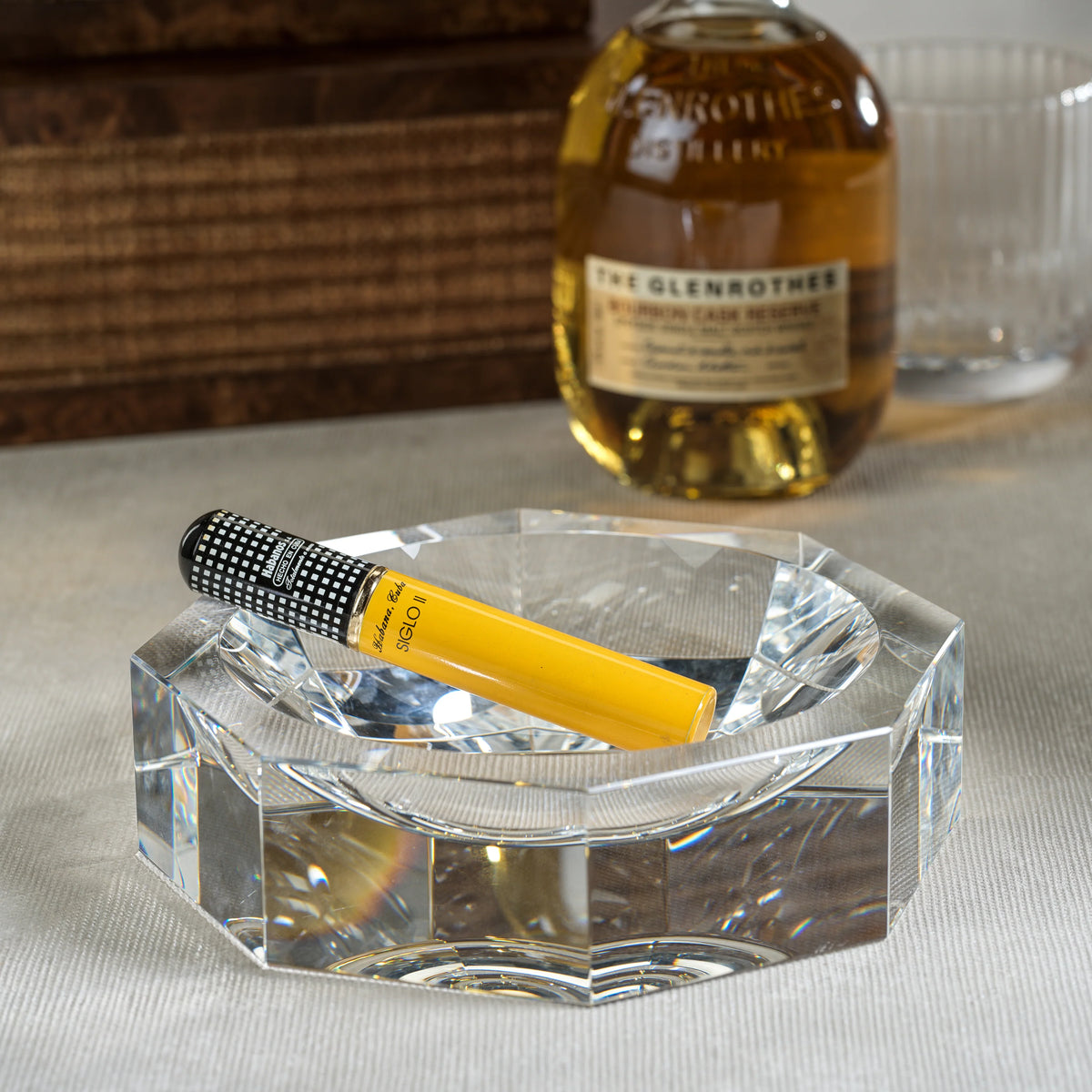 Alda Clear Crystal Glass Octagon Bowl - Set of 2