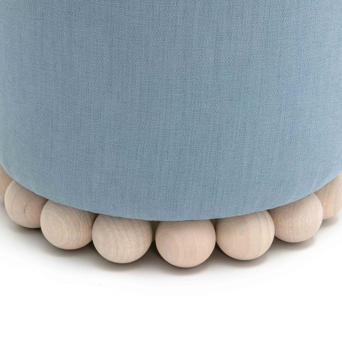 Valerie Faded Blue Upcycled Performance Fabric Ottoman