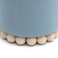 Valerie Faded Blue Upcycled Performance Fabric Ottoman
