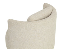 Fortis Oatmeal Swivel Accent Chair with Maple Burl Base