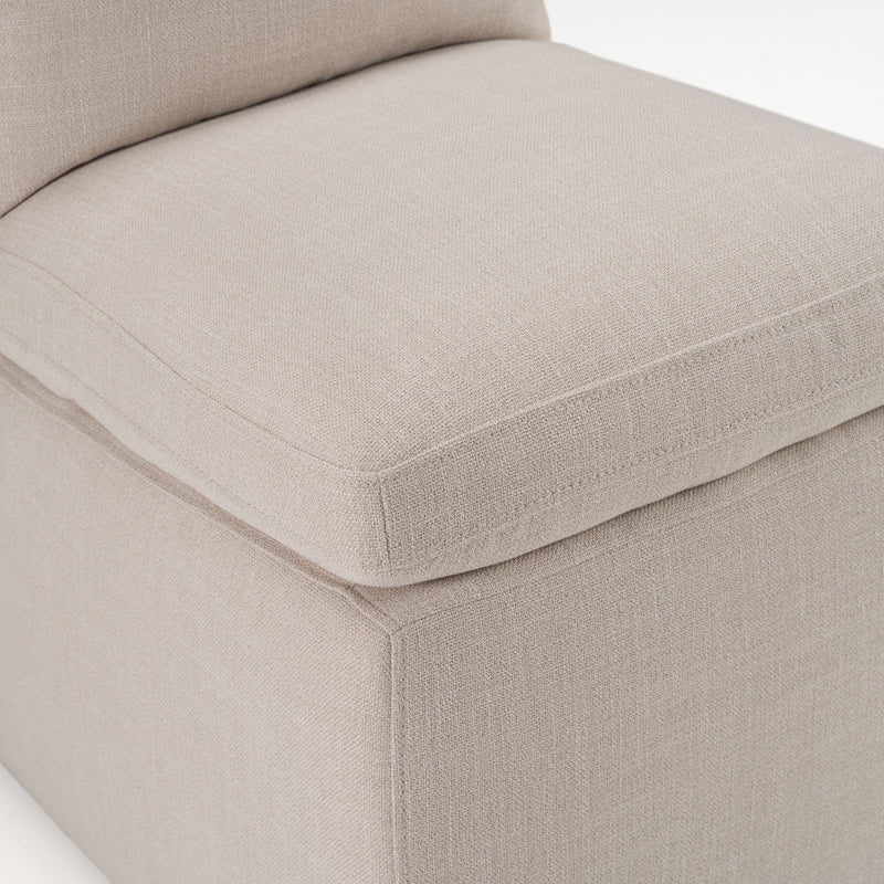 Damaris Modern Beige Dining Chair With Castor Wheels