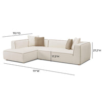 Isla 111” Cream Linen LAF Sectional Sofa