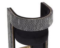 Adamina Black, Night Fabric & Gold Counter Stool