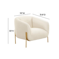 Katie Cream Velvet Accent Chair - Luxury Living Collection