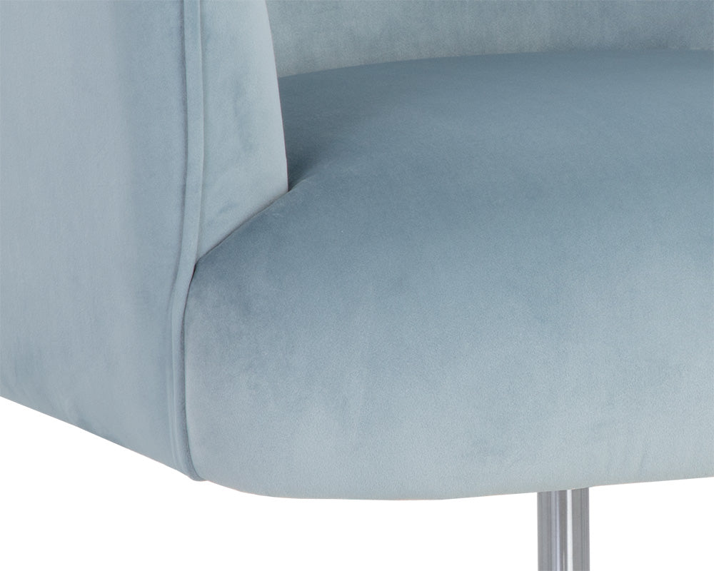 Karina Blue Sky & Gold Curved Desk Chair