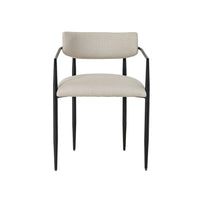 Fatime Cream Linen Forged Iron Dining Chair