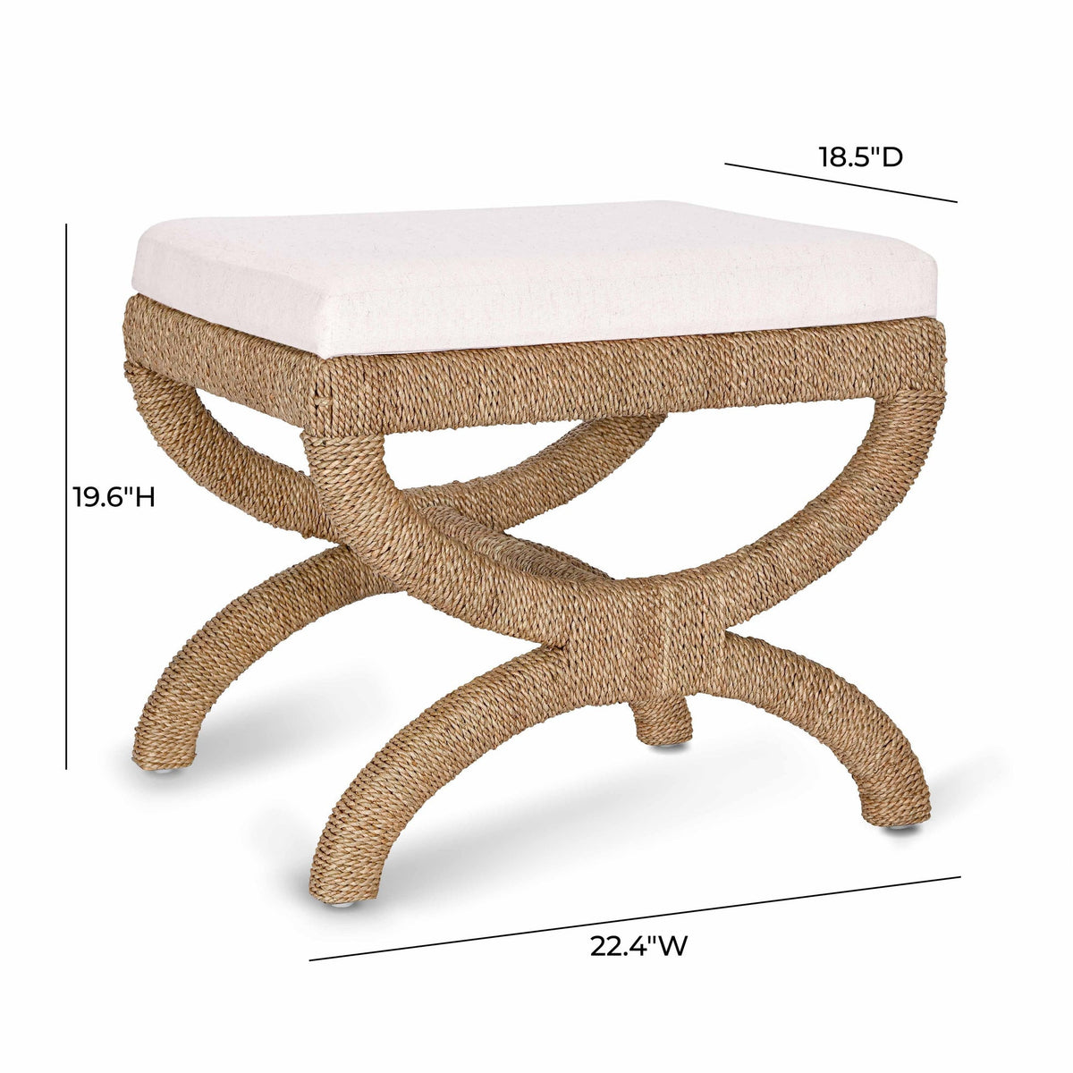 Kappa Natural Rattan Ottoman