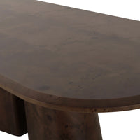 Gladyss 87" Burl Oval Dining Table