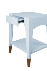 Julia 20" Light Blue & Gold Nightstand/Accent Table