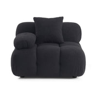Vogue Black Performance Vegan Shearling Modular Corner Chair