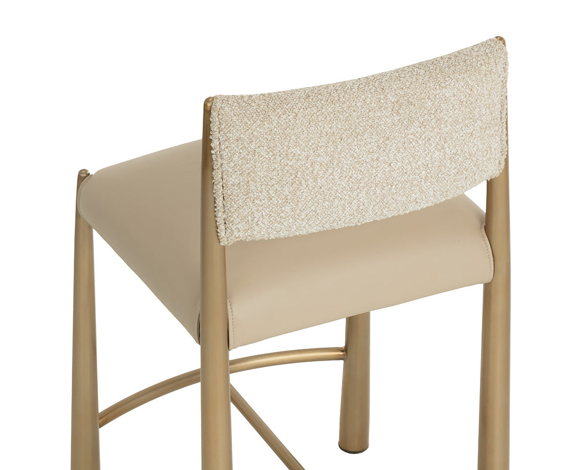 Bayard Oatmeal & Antique Brass Counter Stool