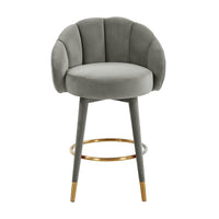 Morant Performance Grey Velvet Swivel Counter Stool - Luxury Living Collection