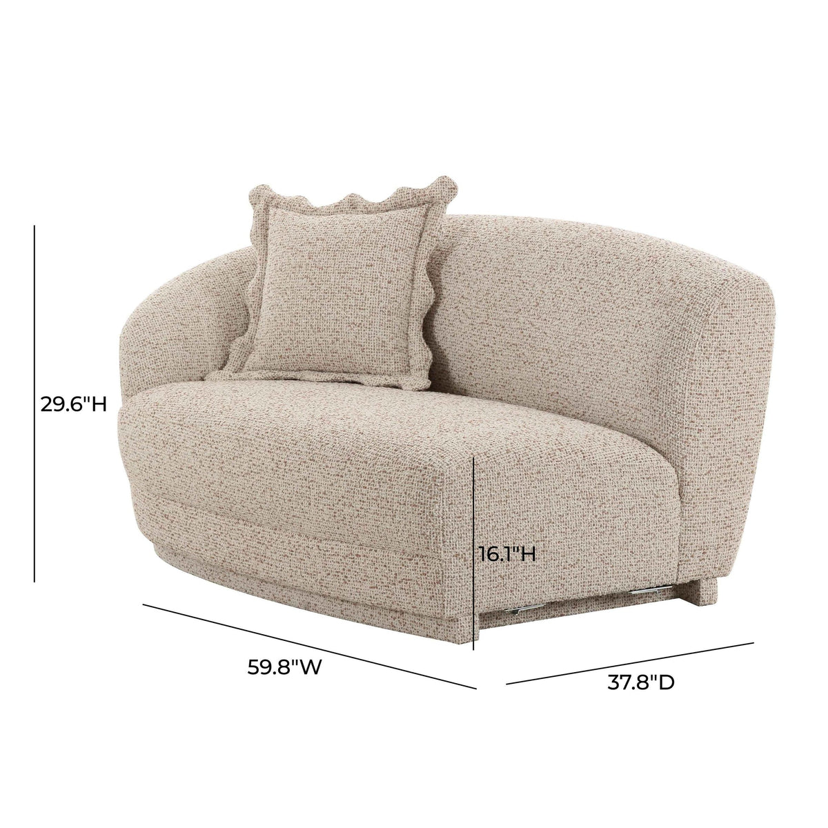 Marion 60" Two-Tone Textured Performance Boucle Loveseat - LAF