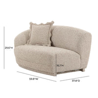 Marion 60" Two-Tone Textured Performance Boucle Loveseat - LAF
