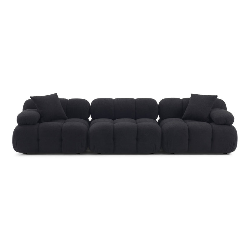 Vogue Black Vegan Shearling Modular Sofa