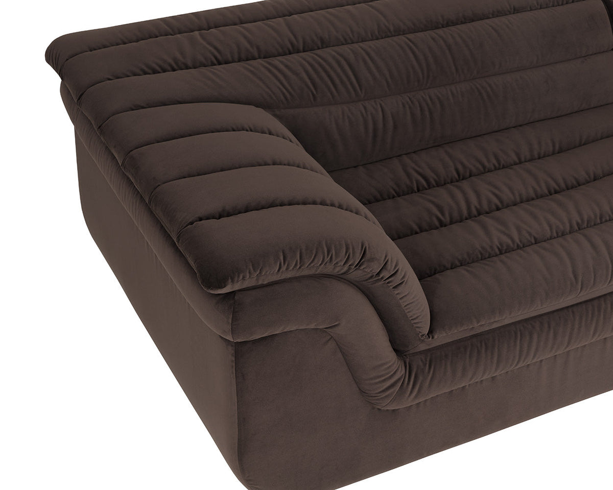Bello 115" Mink Plush Channel Tufted Sofa