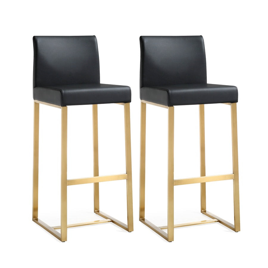 Moriah Black Gold Steel Barstools (Set of 2) - Luxury Living Collection