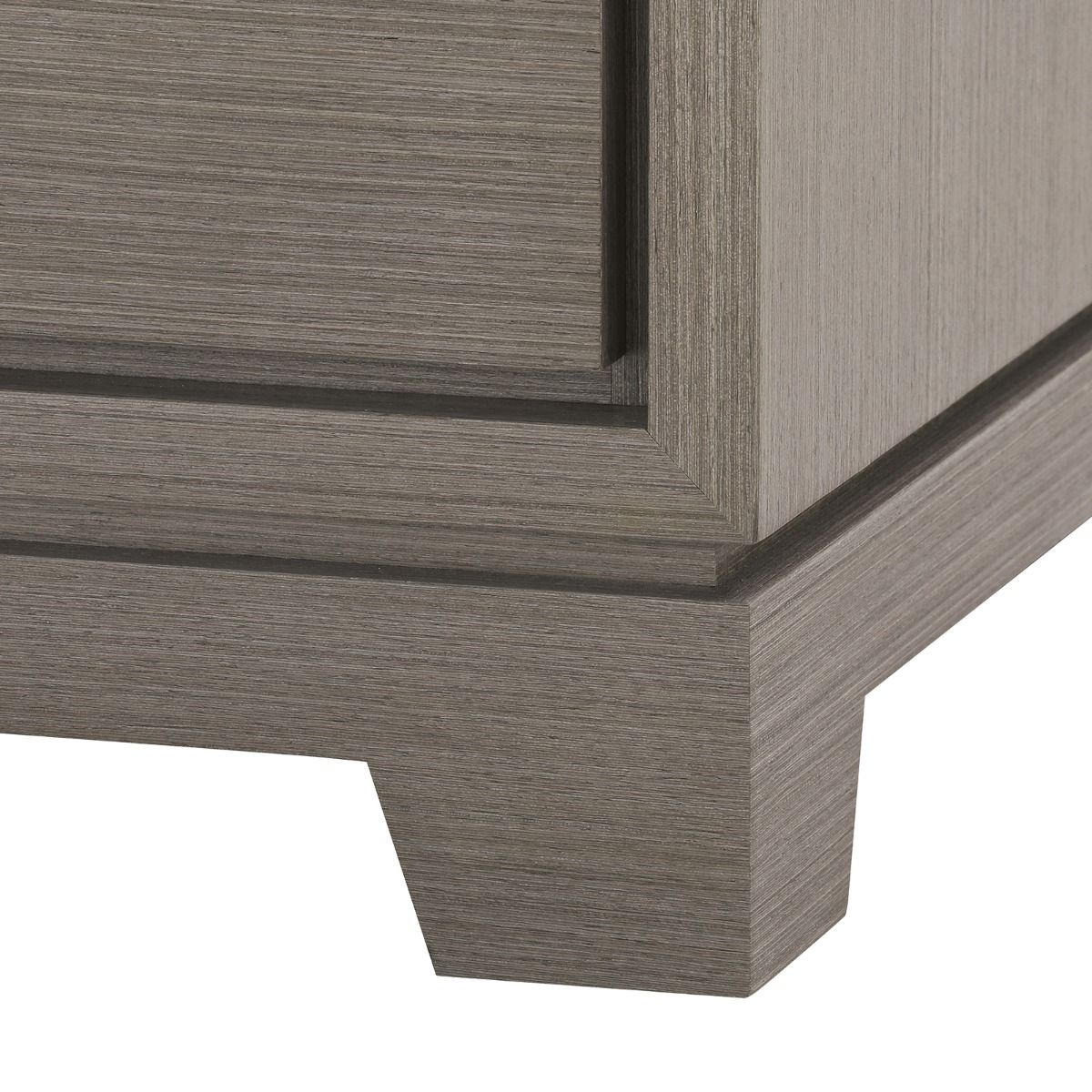 Harrison 3 Drawer Taupe Grey and Brass Nightstand