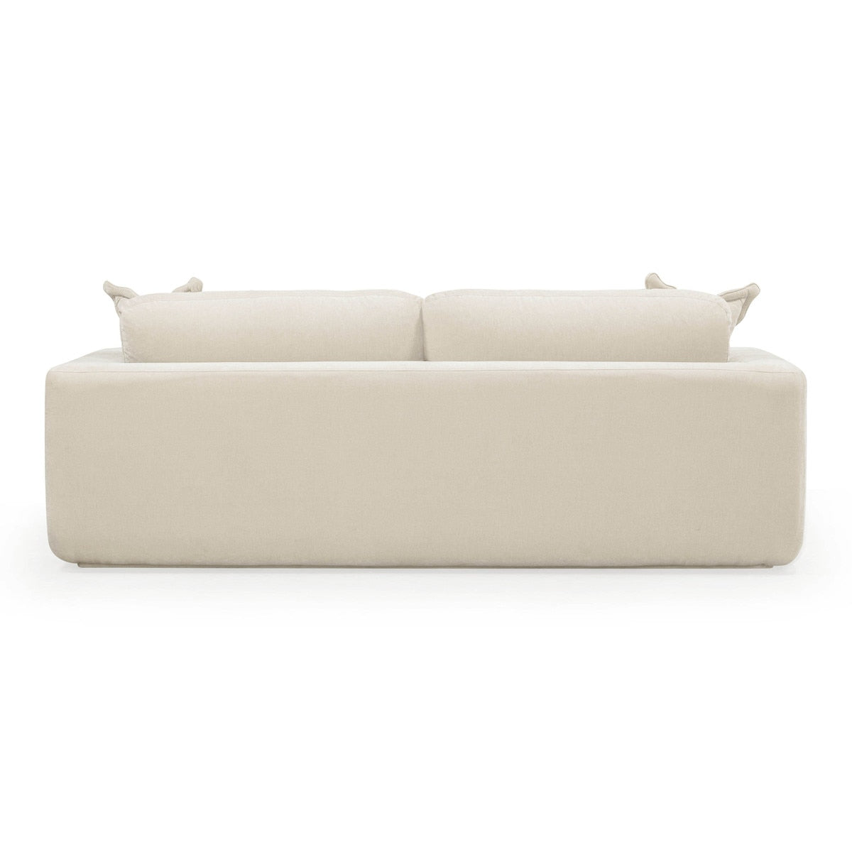 Aliana 90.5" Cream Upcycled Washed Velvet Sofa