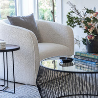 Vinita Cream Boucle Accent Chair
