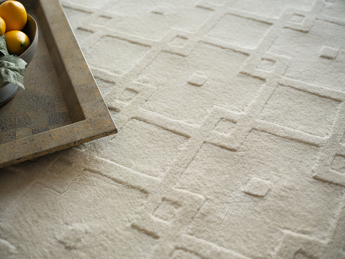 Ramo Modern Beige Patterned Area Rug - Elegance Collection