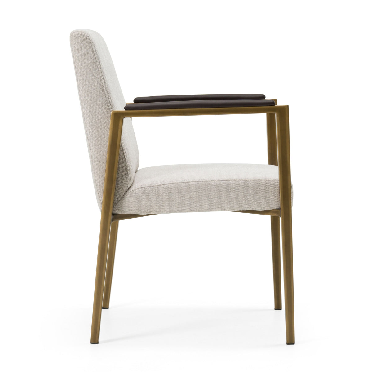 Collette Modern Off-White & Gold Dining Chair