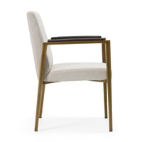 Collette Modern Off-White & Gold Dining Chair