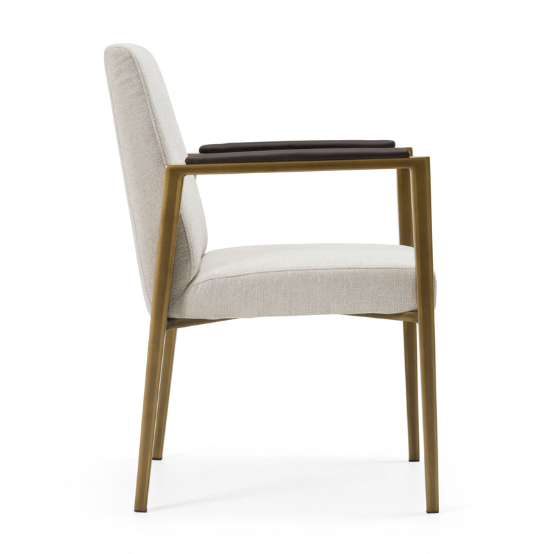 Collette Modern Off-White & Gold Dining Chair