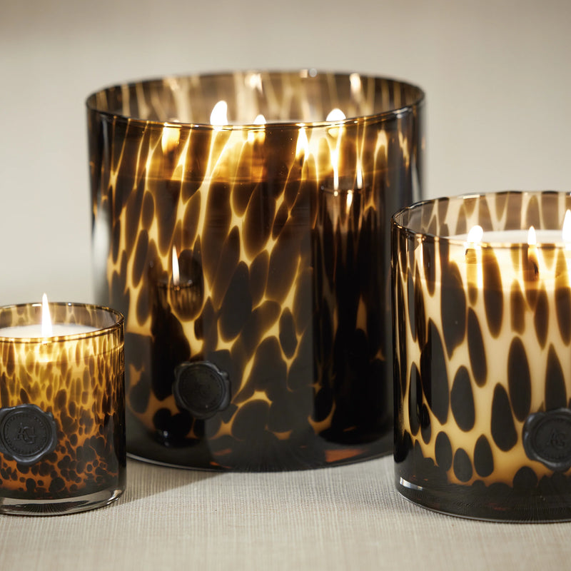 Opal Glass Five-Wick Candle Jar Amber & Black/ Cedar Leaf & Hinoki Cypress (Set of 2)