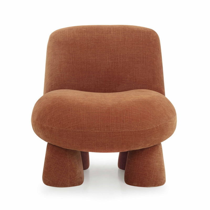 Aishen Rust Upcycled Chenille Accent Chair