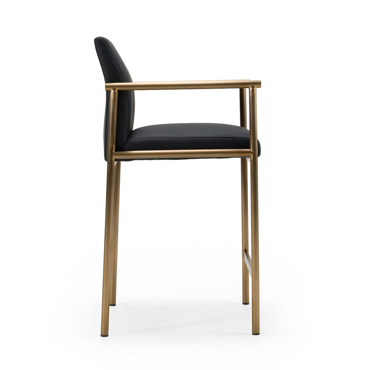 Aurora Modern Black & Gold Counter Stool