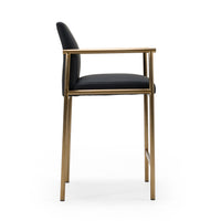 Aurora Modern Black & Gold Counter Stool