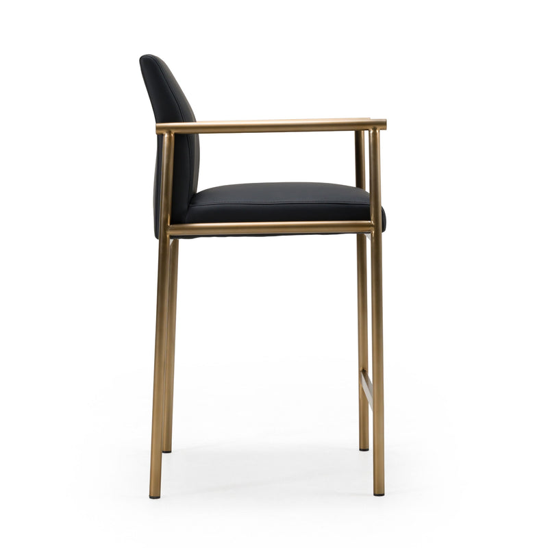 Aurora Modern Black & Gold Counter Stool