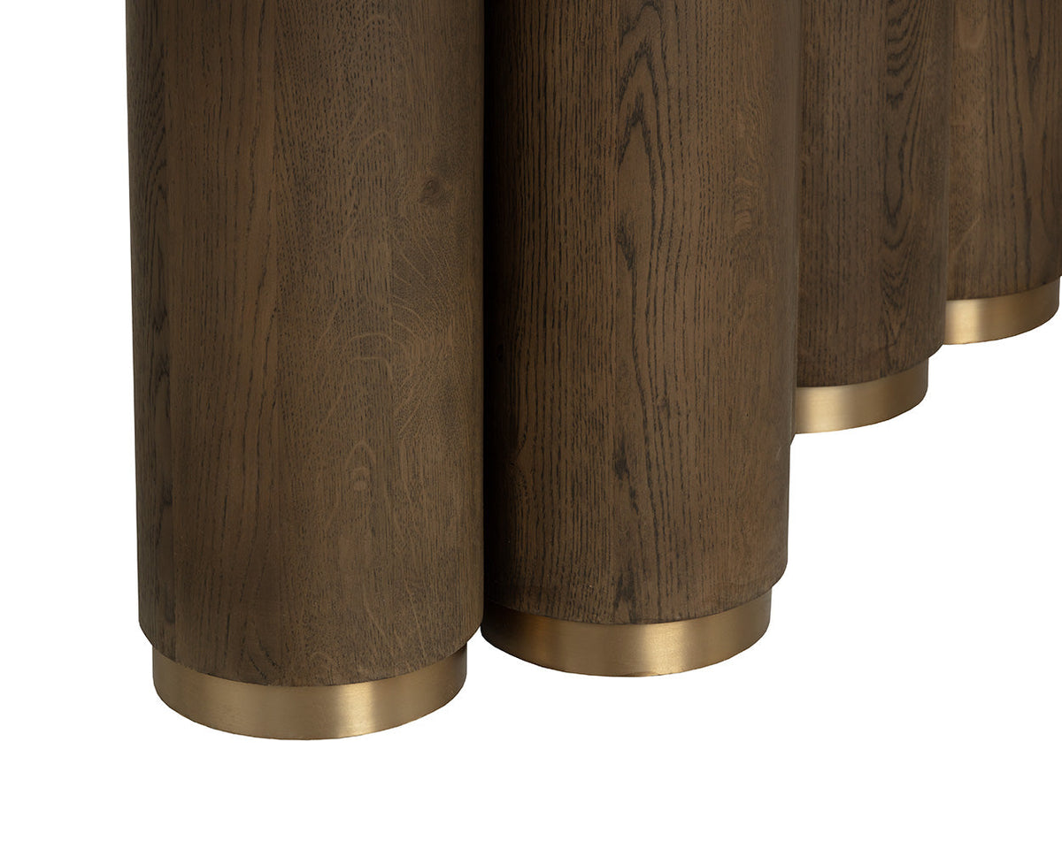 Salix 102" Chocolate Oak & Gold Dining Table
