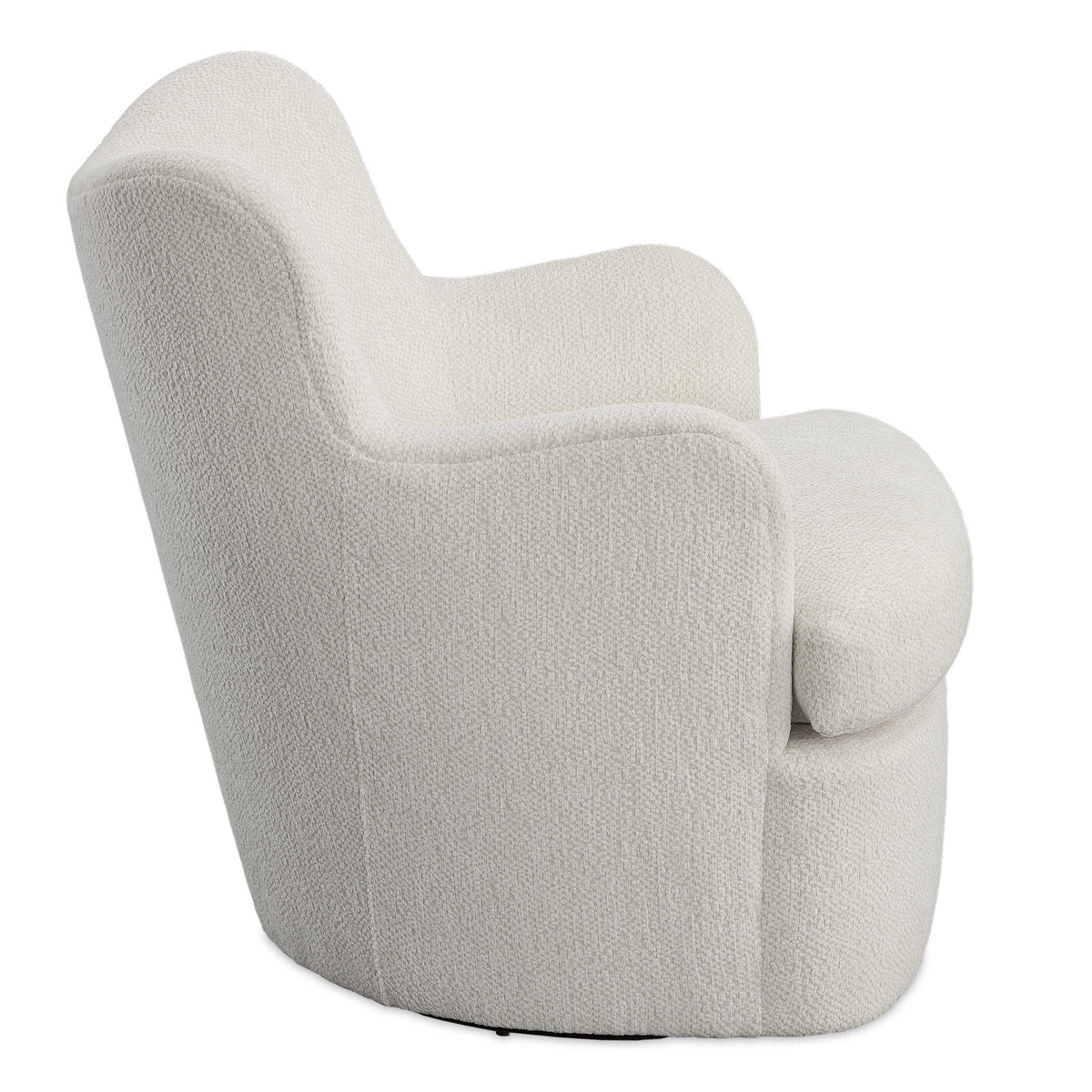 Geovanna Cream Chenille Swivel Chair