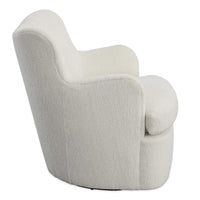 Geovanna Cream Chenille Swivel Chair