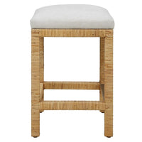 Mary Off White Natural Rattan Counter Stool