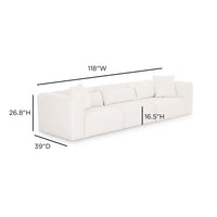Tereasa  118" Cream Performance Chenille Modular Sofa