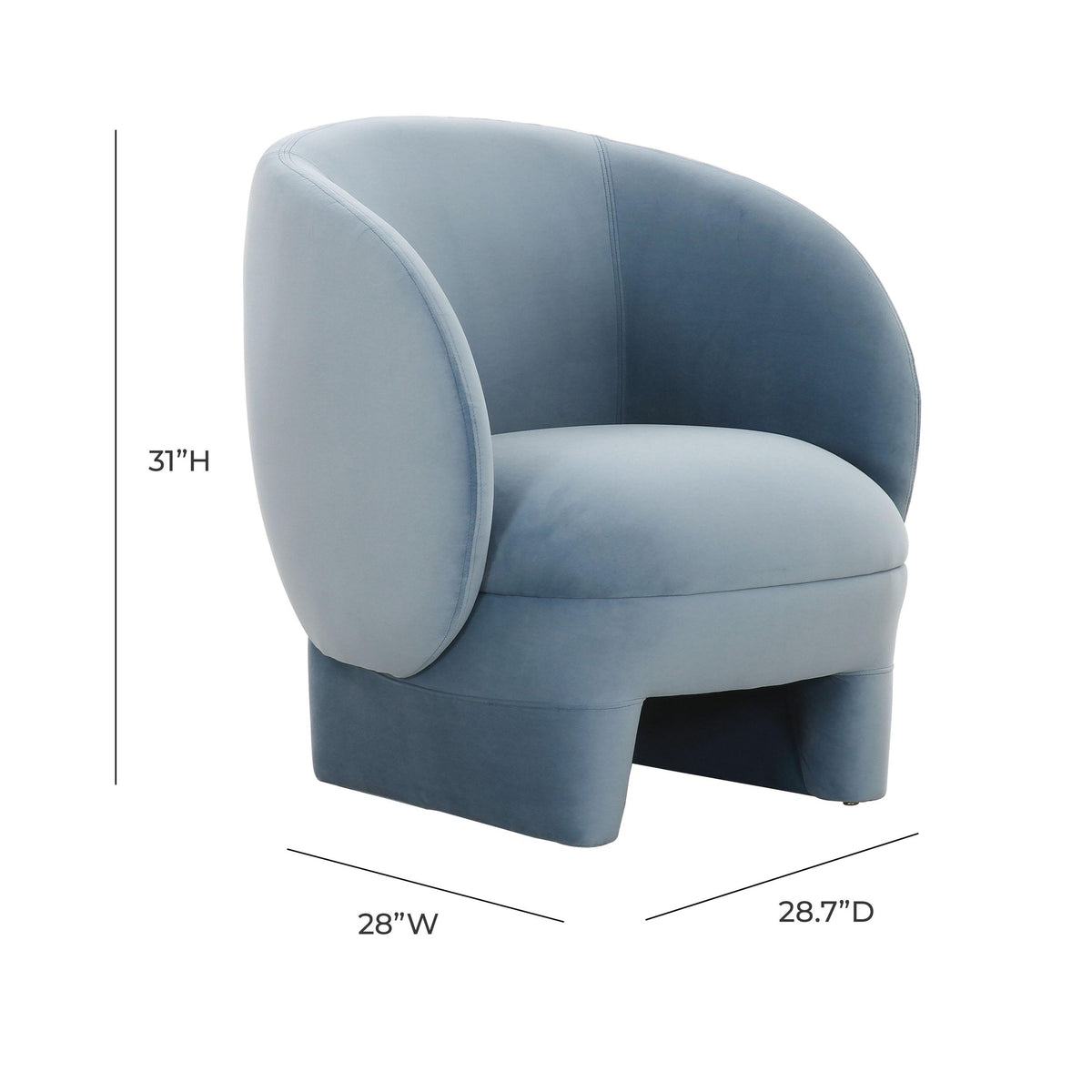 Lily Blue Performance Velvet Accent Chair